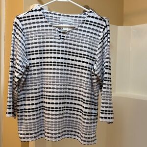 Alfred Dunner Monochrome Geometric Top